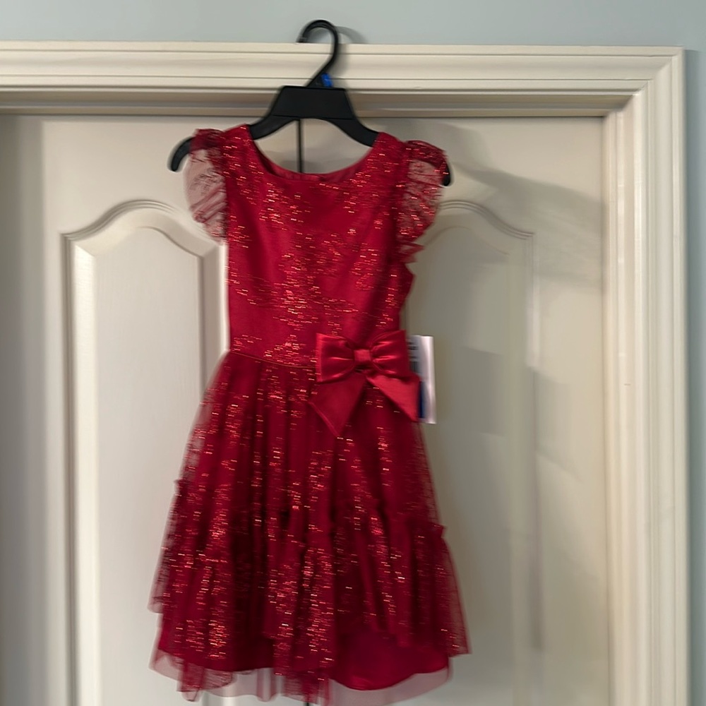 Jona Michelle Red glitter dress. Size girls 7.